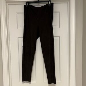 Dark Brown Lysse High-Waisted Suede Leggings M